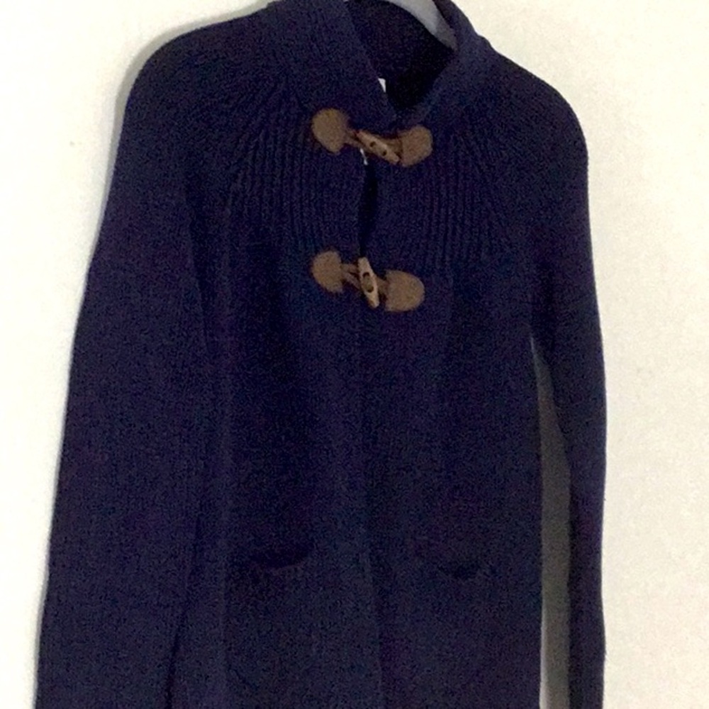 OshKosh Bgosh Navy Blue Long Sleeve Cardigan Chunky Knit Sweater, Pockets Fall